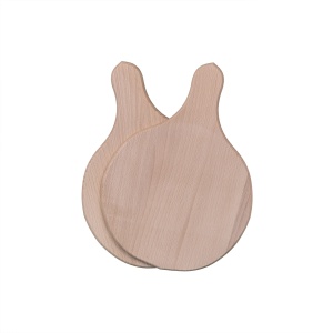 Set 6 tocatoare din lemn cu coada, rotund, diametru 19 cm, bej, Zilan, EXT10142 - Img 3