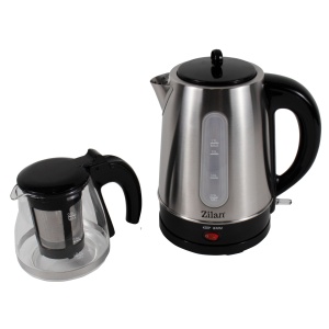 Set fierbator electric Zilan 1.7L + ceainic sticla 0.9L, 2200W, inox-sticla, utilizare rezidentiala, 360 grade, ZLN3581 - Img 2