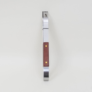 Set gratar Zilan 3 piese, spatula + cleaste + furculita, inox + lemn, 33cm, 42x17x5 cm, 1.5kg, ZTS8338 - Img 5