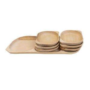 Set platou mare cu 3 compartimente si 6 boluri Zilan, dimensiuni 40x30x5 cm, cod EXT6173 - Img 3