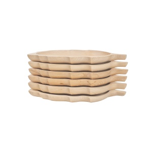 Set platouri lemn fag Zilan, forma frunza, 18x34 cm, 6 buc, EXT6179 - Img 2