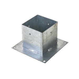 Suport stalp Zilan, metalic, 120x120mm, lungime 120mm, tabla prevopsita din otel, 5324 - Img 2