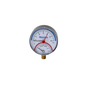 Termomanometru radial Zilan 1/2", presiune maxima 6 bar, temperatura maxima 120°C, diametru 8cm, 12x9x4 cm, 1kg, EXT10540013 - Img 3