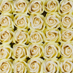 Trandafiri din sapun Love, 50 buc/set, galben pai + ivoire, inaltime 6.5 cm, diametru 5 cm, cod SF003-13 - Img 3