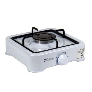 Aragaz pe gaz Zilan cu 1 arzator, alimentare gaz butelie, 1600W, compact, metal emailat, alb, 26x26x10 cm, ZLN0018 - Img 2