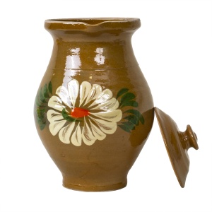 Cana din lut Zilan, capacitate 2l, pictata traditional, design clasic, usoara la spalare, 20x20x30 cm, EXT5690 - Img 1