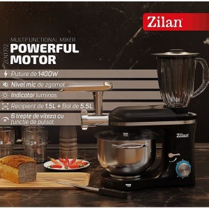Castron din otel inoxidabil Zilan 5.5l, control inteligent, 6 viteze, picioare antiderapare, borcan de sticla 1.5l, 1400W, ZLN1772 - Img 6