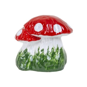 Ciuperca decorativa pentru gradina Zilan, ceramica, 21 cm latime, 24 cm inaltime, mare plus 2 pui, EXT10208 - Img 2
