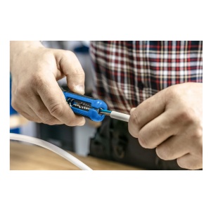 Cleste dezizolator Hogert pentru cablu 0.5-6.0 mm², constructie din otel SK5, maner anti-alunecare, dimensiuni compacte, HT1P102 - Img 2