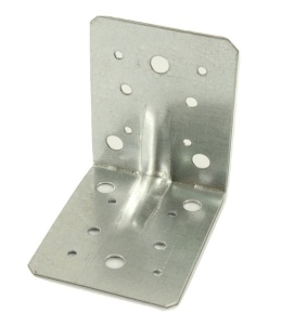 Coltar metalic Zilan, 105x105x90 mm, perforat, cu nervura, pentru imbinarea elementelor din lemn, cod 105x105x90