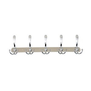 Cuier metalic Zilan cu 5 agatatori, inox, lungime 44.5cm, latime 13cm, 1kg, ZTS8145