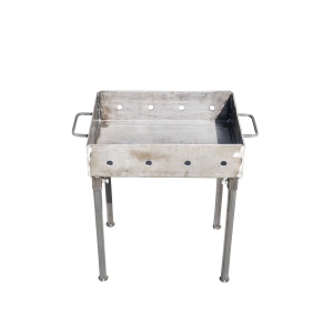 Gratar carbune Z-tools, metal, 40x30 cm, 10 cm, 3 mm, mobil, negru, EXT9909 - Img 3