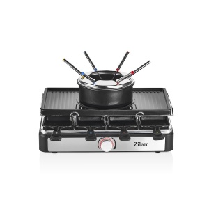 Gratar electric Zilan 3 in 1, 1400W, antiaderent, inox, 8 tigai raclette, 1l, 16cm, 10x10cm, ZLN8856 - Img 2
