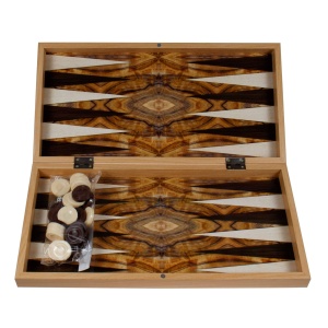 Joc de table Z-tools, lemn lacuit, 50x50 cm, pliabil, cu 2 zaruri si 30 piese, 987-1 - Img 3