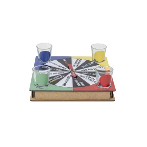 Joc ruleta Zilan cu 4 pahare shot, dimensiuni 21x21x3 cm, greutate 1kg, EXT10786 - Img 2