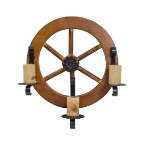 Lustra lemn, diametru 40cm, E14 EXT7574 - Img 1