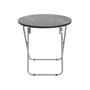 masa plianta rotunda Zilan, MDF 60x65cm, negru, picioare metalice, 2 scaune pliabile, 100kg, ZLN6951_2S - Img 2