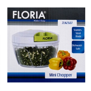 Mini-CHOPPER manual Floria, marunteste legume, zarzavaturi, verdeturi, fructe, alb/verdict, rotund, ZLN2607 - Img 5