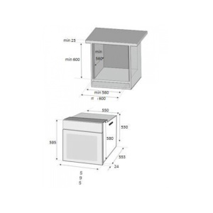 Pachet cuptor incorporabil Zilan, electric, 2200W, dimensiuni 56x60x56 cm + plita pe gaz, alimentare gaz butelie sau gaz natural, sticla, dimensiuni 65x60x15 cm + hota incorporabila, 60 cm, SET30120 - Img 3