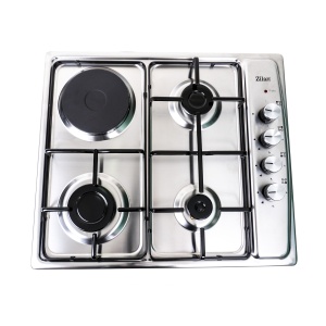 Plita incorporabila Zilan, inox, 3 arzatoare eficiente + 1 electric 1000W, alimentare GPL/GN, aprindere electrica, 60x52x5 cm, ZLN1918 - Img 2
