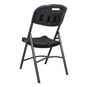 Scaun pliant Zilan pentru terasa, plastic, negru, 46x38x86 cm, greutate maxima 150kg, ZTS8192B - Img 4