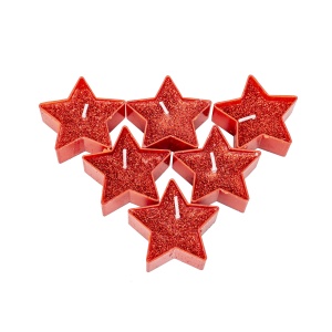 Set 25 lumanari decorative Zilan forma steluta rosu, 4x4x1.7 cm, ZTS8032 - Img 1