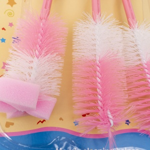 Set 4 perii curatare biberoane Z-TOOLS, roz, perie mare 17cm, perie mica 12cm, ZTS9099 - Img 3