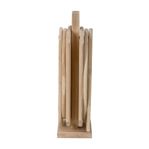 Set 6 piese lemn Zilan, suport vertical 32 cm, tocator dreptunghiular 24.5x15 cm, tocator oval 24x15 cm, tocator cu maner 25x13 cm, bej, EXT6083 - Img 2