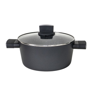 Set oale Zilan 7 piese din aluminiu, 3 oale 20x20x20 cm, 24x24x24 cm, 28x28x28 cm, tigaie 26x26x5 cm, 3 capace sticla termorezistenta, ZLN0959 - Img 3