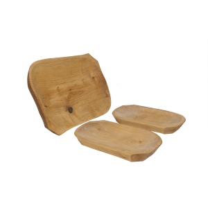 Set platouri din lemn Zilan, 3 bucati, dreptunghiular, 38x22x2.5 cm + 25x18x2.5 cm, pentru servire gratar, friptura, aperitive, branzeturi, cod 1451 - Img 4