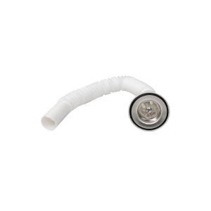 Sifon scurgere Zilan, plastic alb, lungime maxima 80cm, lungime minima 31cm, diametru 7.3cm, ZTS8283