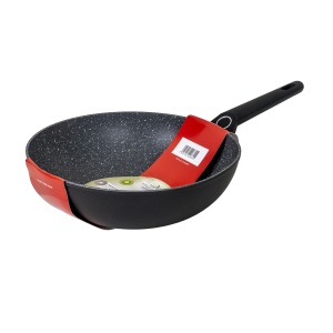Tigaie wok Zilan, aluminiu, 28 cm diametru, 9 cm adancime, interior granit, maner soft touch, ZLN3345 - Img 2