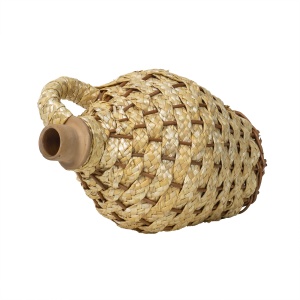 Ulcior Zilan, din lut cu invelis impletit, 25 cm, crem, volum 1 l, EXT7595 - Img 2