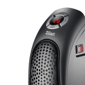 Ventilator de interior Zilan, aer cald, compact, negru, 18x8.5x9 cm, 400W, ZLN2281 - Img 2