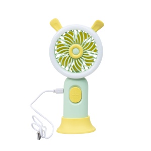 Ventilator de mana Zilan, alimentare USB, 3 viteze, suport, verde, 20x9.5x5 cm, ZTS8241