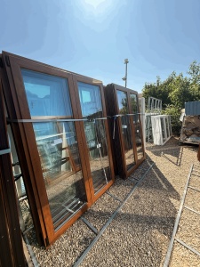 Ușă termopan, balcon, stejar