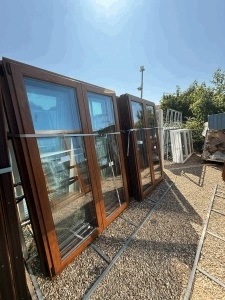 Ușă termopan, balcon, stejar