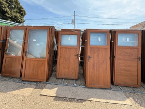 Ușă termopan, simplă, stejar