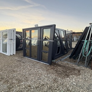 Ușă termopan, sticlă bombată, gri antracit - Img 3
