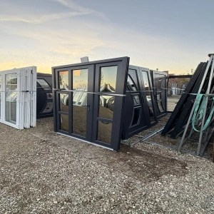 Ușă termopan, sticlă bombată, gri antracit - Img 3