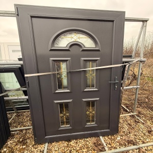 Ușă termopan, panel ornamental simplă, gri antracit