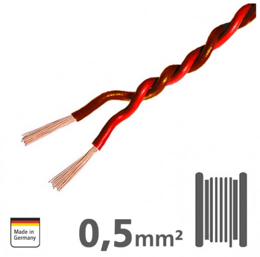 IKV-050-RT-50 Cablu rasucit pentru difuzoare 2×0.50mm², Ampire