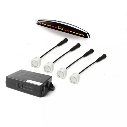 PTS411M7 Kit senzori parcare albi cu display Steelmate, fata sau spate