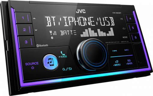 KWX850BT Player auto JVC 2DIN, BT/USB, 4x50W, multicolor