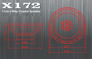 X172 Set difuzoare auto coaxiale Excalibur de 16.5cm, 60W RMS - Img 2
