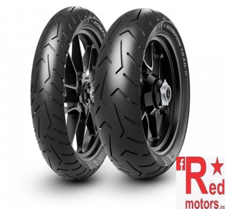 Set anvelope/cauciucuri moto Pirelli Scorpion Trail III 100/90 - 19 M/C 57V TL Front + 130/80 R 17 M/C 65V TL Rear