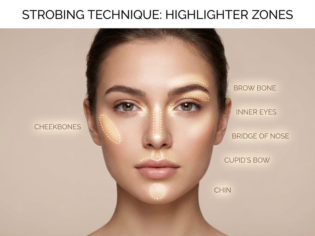 Ce inseamna strobing: ghid complet pentru tehnica de machiaj cu iluminator si diferente fata de contouring