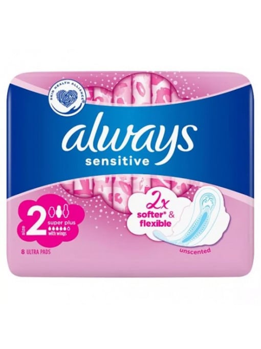 Always | Absorbante always sensitive ultra super plus 2, pachet 8 bucati | 1001cosmetice.ro