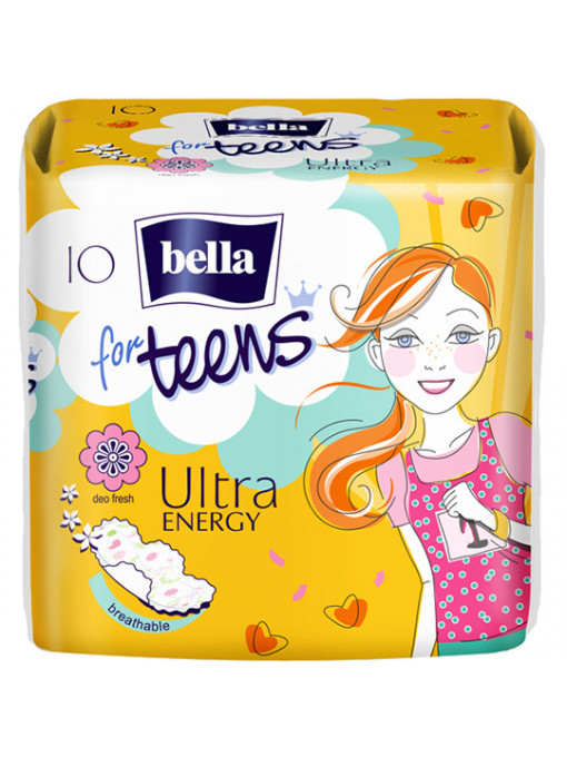 Igiena intima, bella | Absorbante for teens ultra energy deo fresh, bella 10 bucati | 1001cosmetice.ro