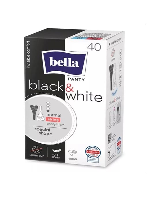 Promotii | Absorbante zilnice panty black & white fara parfum, bella, 40 bucati | 1001cosmetice.ro